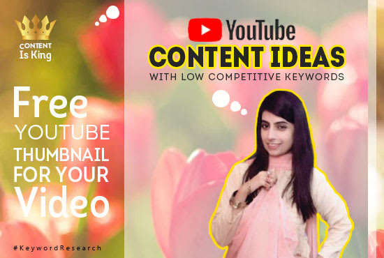I will be your youtube content ideas with SEO and thumbnail creator