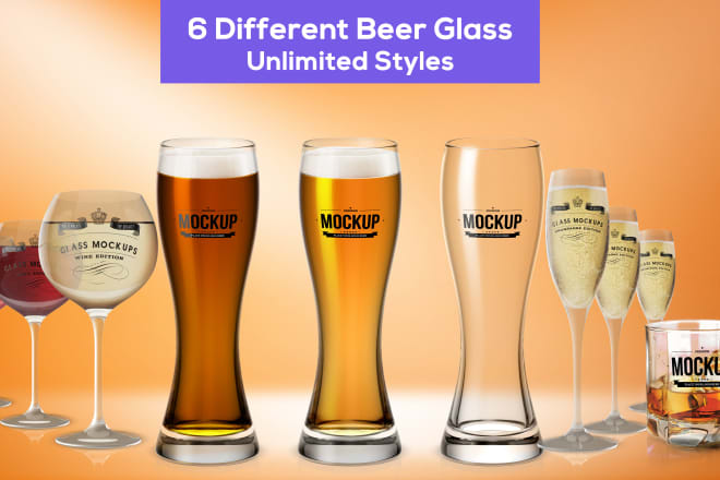 I will beer glass mock up with your logo