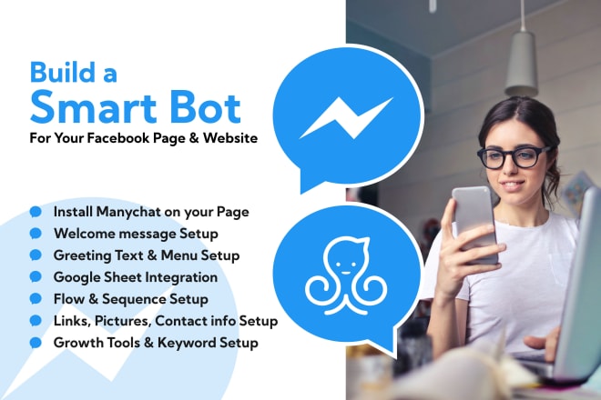 I will build a smart bot for your facebook page using manychat bot