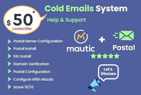 I will build cold email system with postal and mautic
