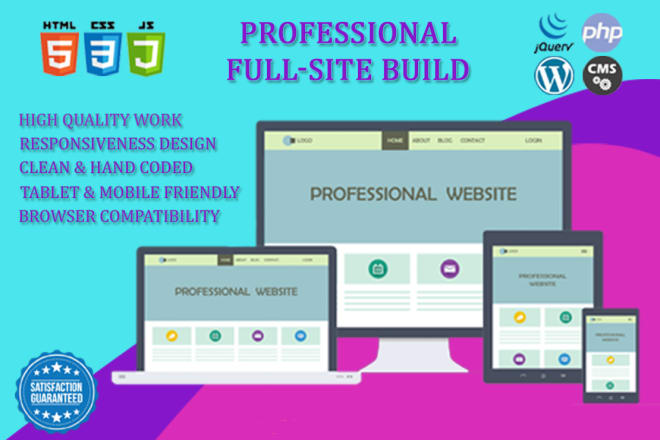 I will build design or fix any html css javascript websites