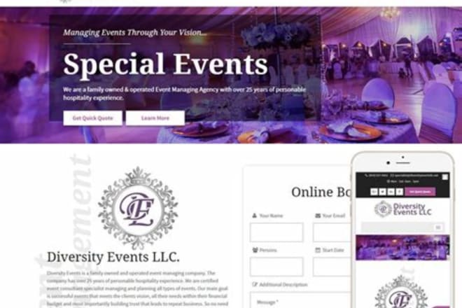 I will build event planning or booking website
