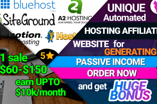 I will build hosting affiliate website for passive income