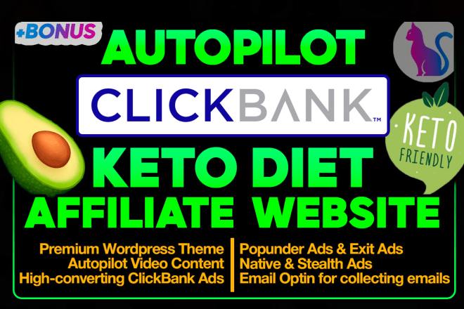 I will build keto diet clickbank affiliate website for making money