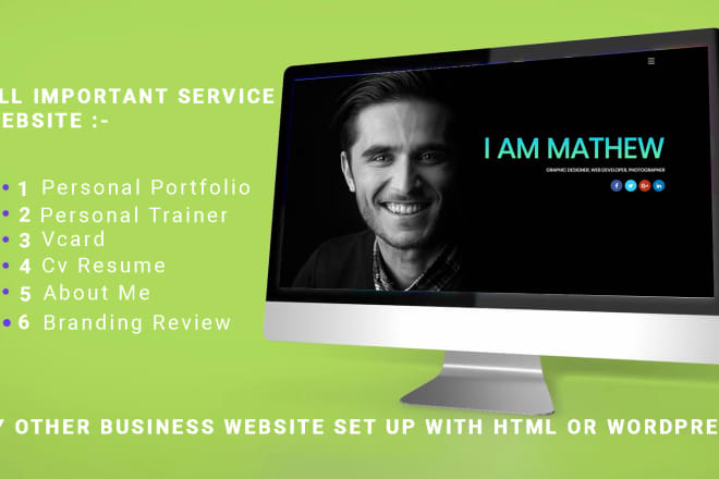 I will build personal portfolio website online resume website