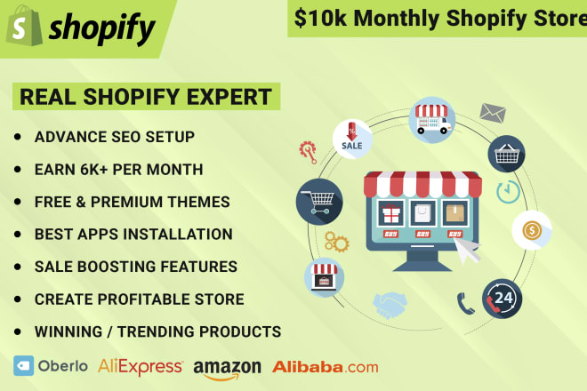 I will build pro shopify dropshipping store shopify website or shopify store
