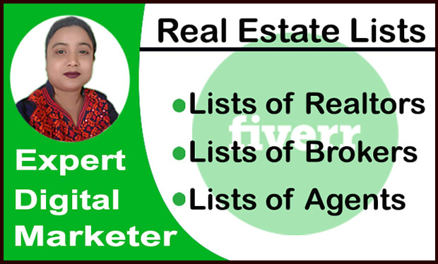 I will build real estate agents, brokers and realtors lists for you