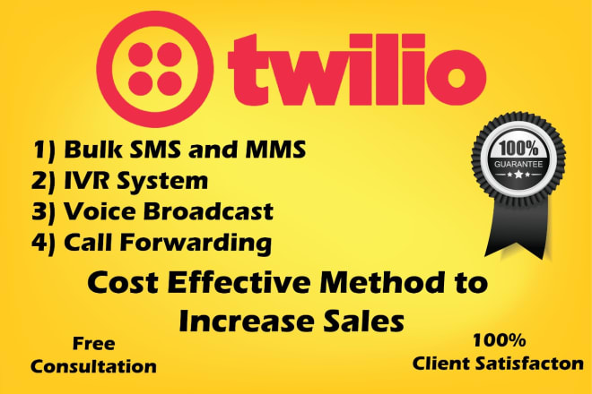 I will build the twilio sms bot or bulk SMS or voice calls