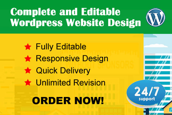 I will build wordpress website design, responsive wordpress website