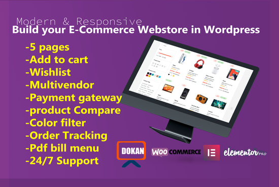 I will build your ecommerce online webstore or business website with multivendor