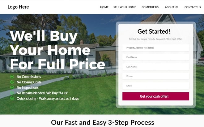 I will build your real estate investor or real estate lead generation website