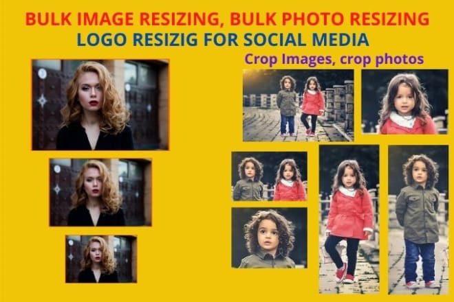 I will bulk image resizing, bulk photo resizing, photo cropping, logo resizing