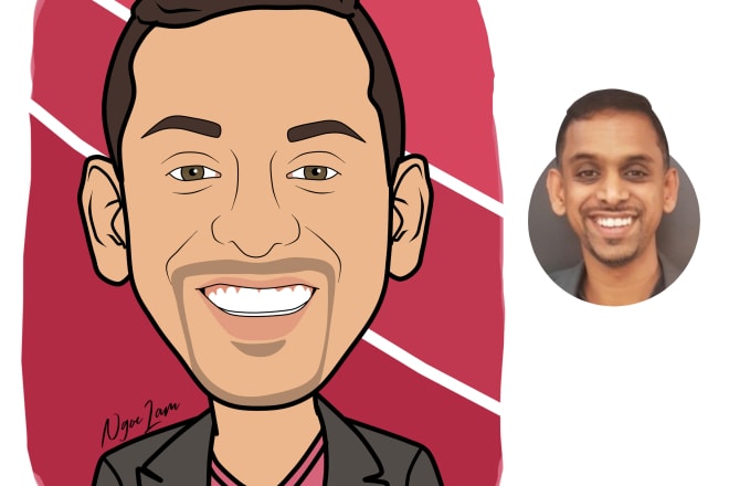 I will caricature portrait for your profile, website, gift art