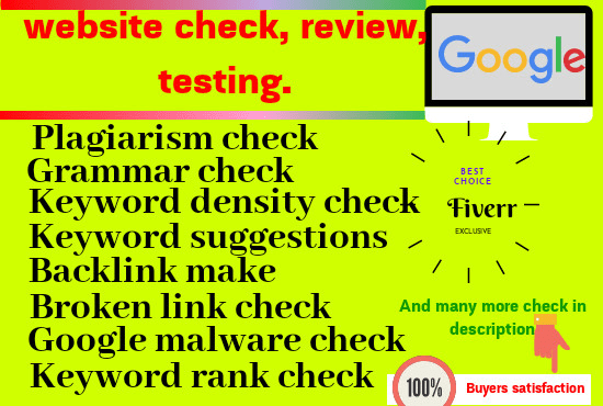 I will check review test website seo plagiarism backlink check