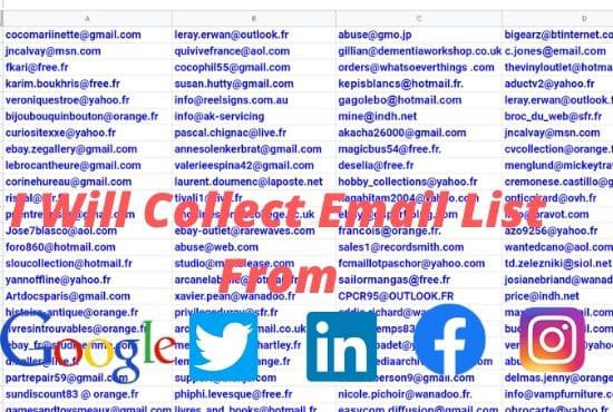 I will collect niche business email list with name and website