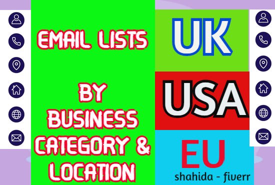 I will collect UK USA eu business email list database by location