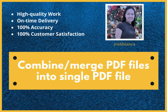 I will combine or merge PDF files into a single PDF file
