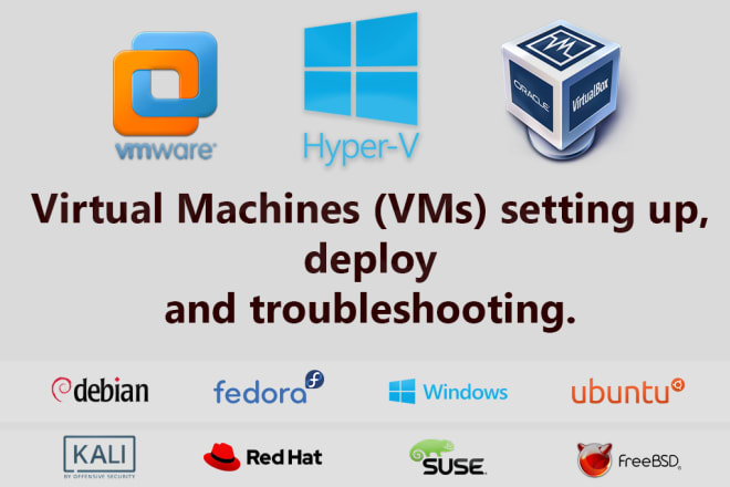 I will config vmware hyper v virtual box and install linux windows or unix os
