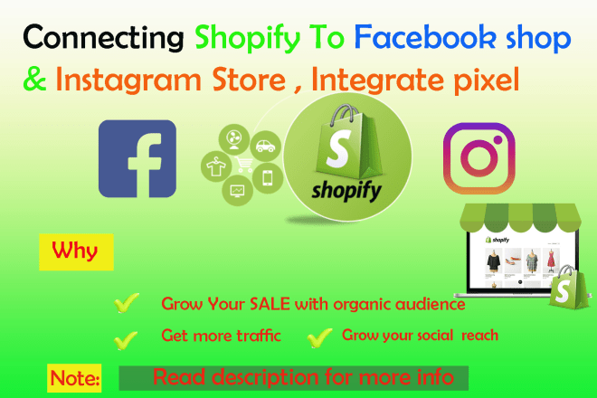 I will connect shopify store to facebook shop, instagram shop,pixel