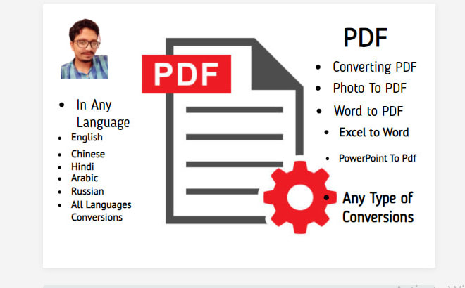 I will convert any file data to PDF conversions