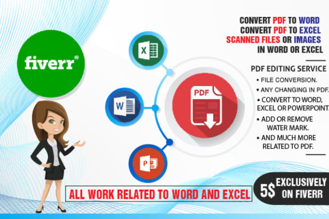 I will convert pdf or jpg to word or excel within 12 hrs