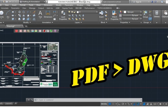 I will convert pdf, sketch into dwg, dxf