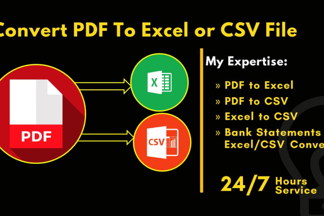 I will convert PDF to excel or CSV file