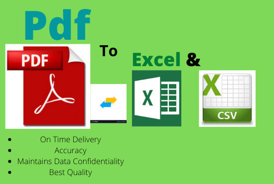 I will convert pdf to excel or csv or google sheets
