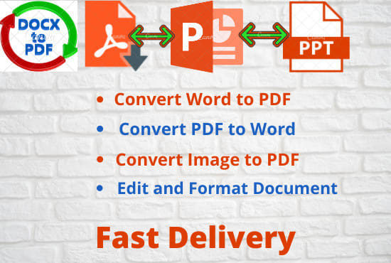 I will convert pdf to ppt, word to ppt, design PPT presentation