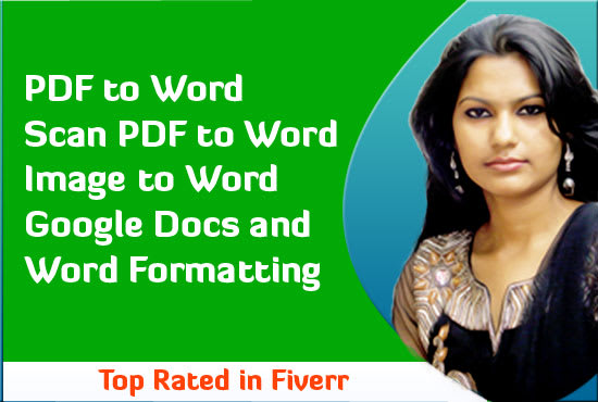 I will convert pdf to word, word to pdf, scanned images to word and typing