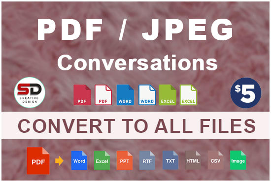 I will convert PDF,jpeg to word, excel and powerpoint