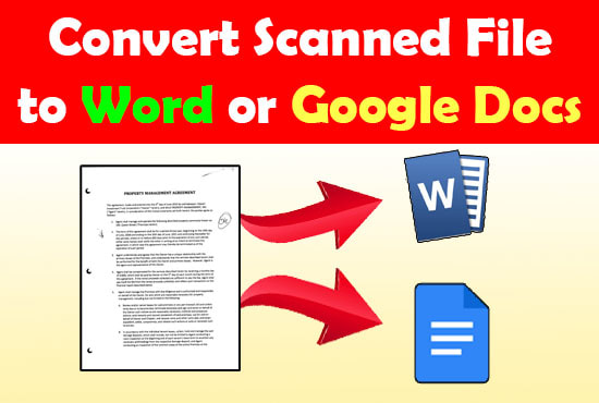 I will convert scanned page to word or google docs