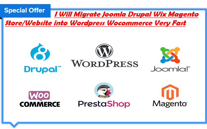 I will convert the joomla drupal site into wordpress woo commerce