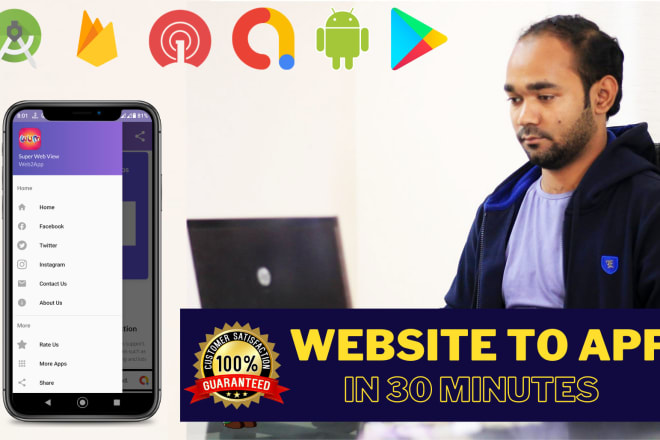 I will convert website to android app in 30 minutes