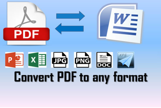 I will convert,type PDF,scan,image,jpg,ocr, to word,excel,PPT