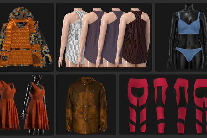 I will create 3d clothing from digital pattern, tech pack, sketches