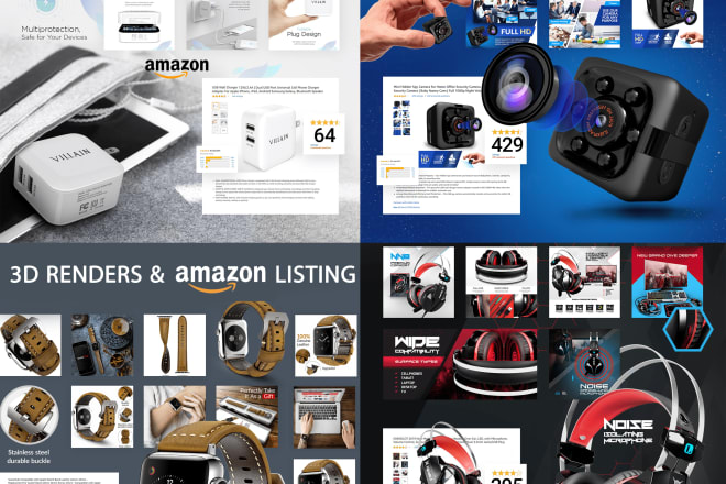I will create 3d modeling and realistic 3d rendering and amazon listing images product