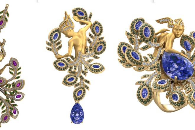 I will create 3d sculptures of jewelry special for you