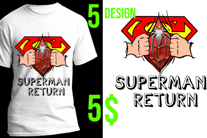 I will create 5 t shirt design in 5 dollar