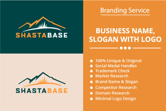 I will create a business name, brand name or company name with logo