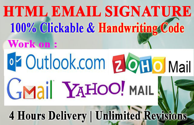 I will create a clickable HTML email signature by handwriting code