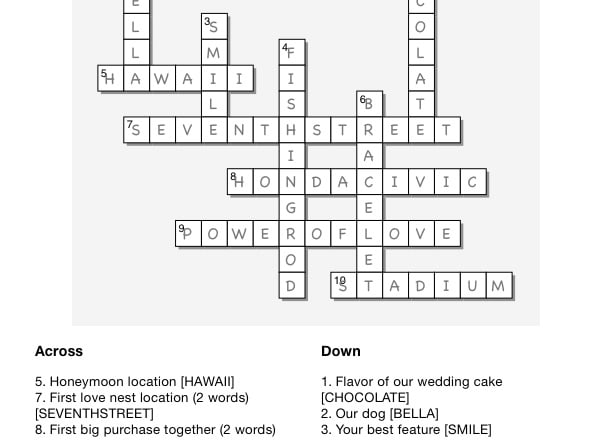 I will create a custom crossword puzzle