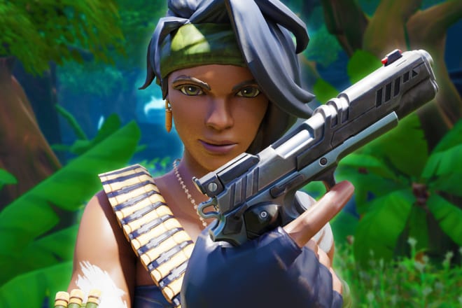I will create a high quality fortnite thumbnail using blender and photoshop