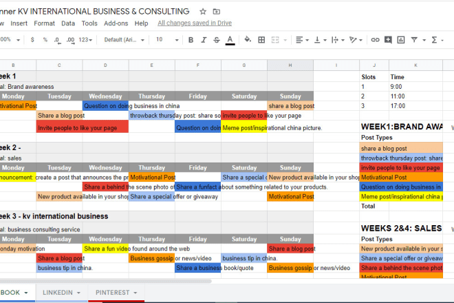I will create a monthly calendar for your business