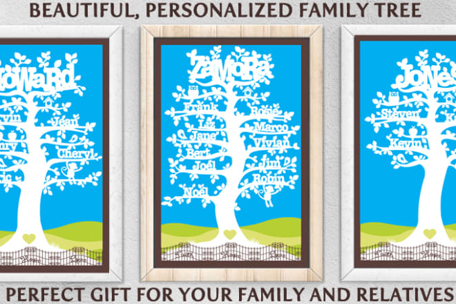 I will create a PERSONALIZED family tree poster art