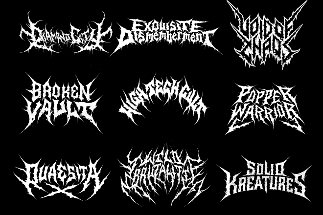 I will create a professional black death metal logo for you