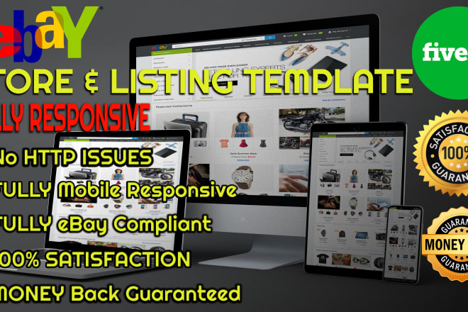 I will create a responsive ebay listing and store template design