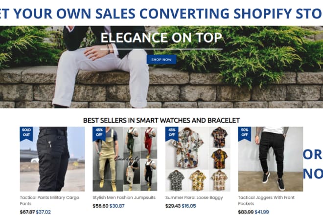 I will create a sales converting shopify store for your dropshipping business