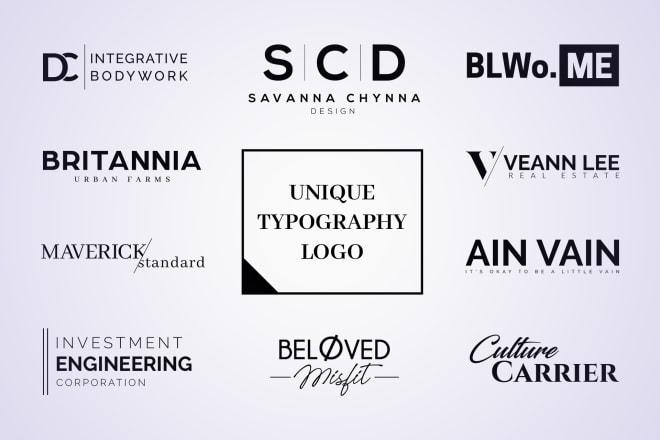 I will create a unique typography logo design