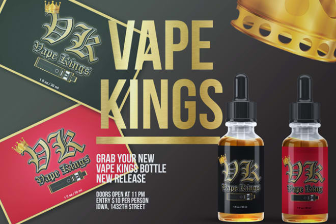 I will create a vape,e liquid, or e juice label for your brand